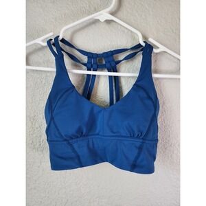 Lululemon Blue Strappy Back Yoga Workout Sports Bra Women's